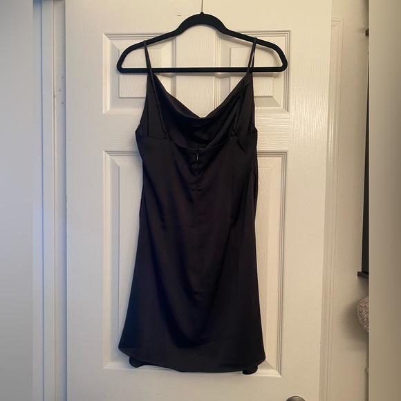 Urban Outfitters Black Satin Slip Dress Large - Picture 3 of 5